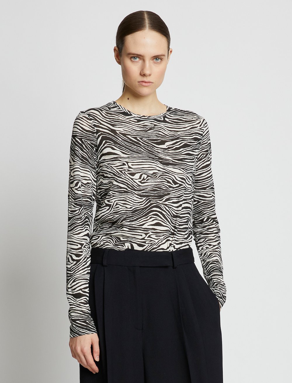 Printed Zebra Long Sleeve T-Shirt