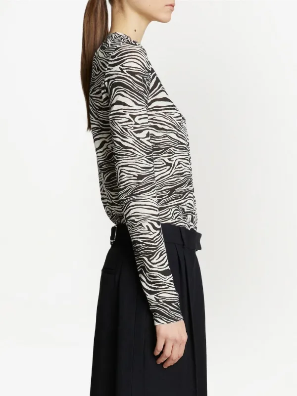 zebra print long sleeve shirt