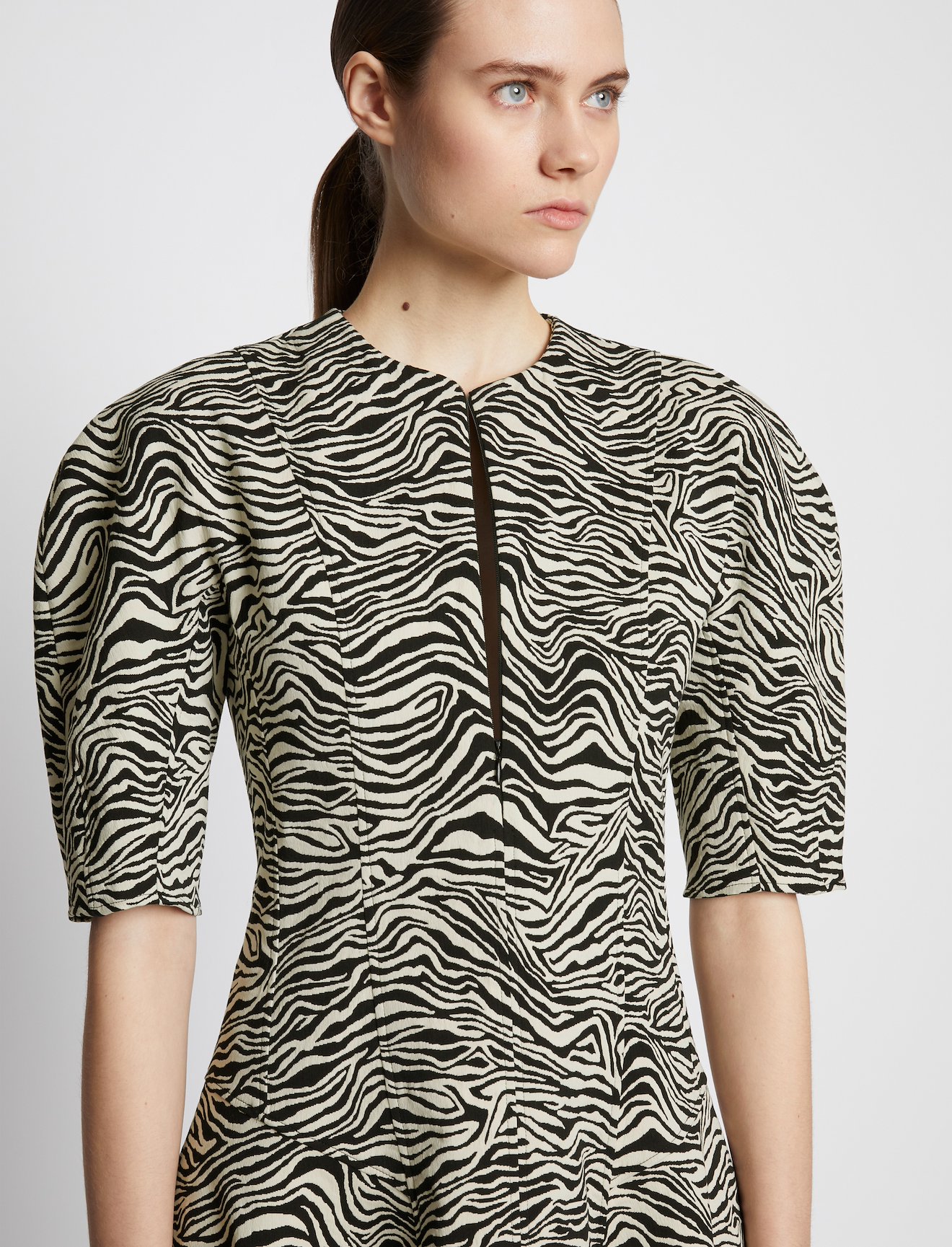 Stretch Zebra Jacquard Dress #3