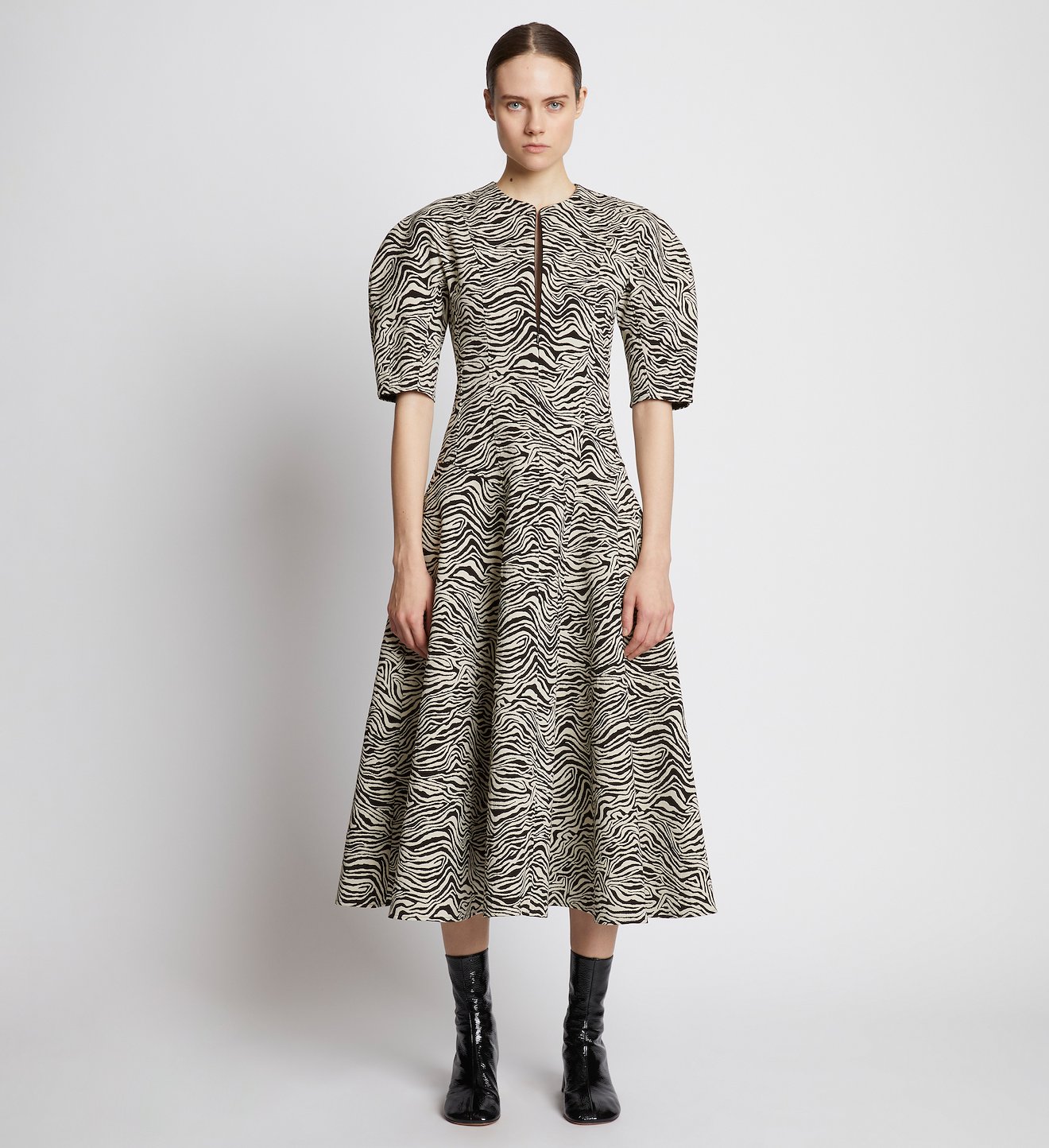 Stretch Zebra Jacquard Dress