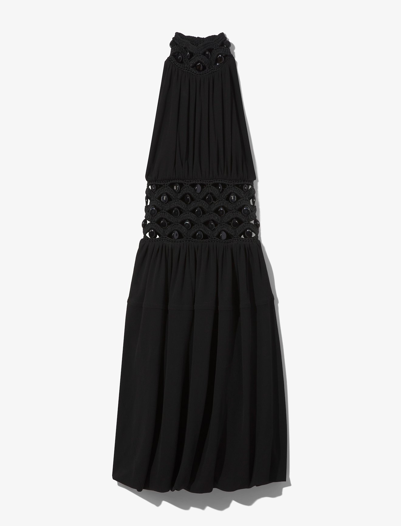 Crepe Jersey Crochet Waist Dress #4