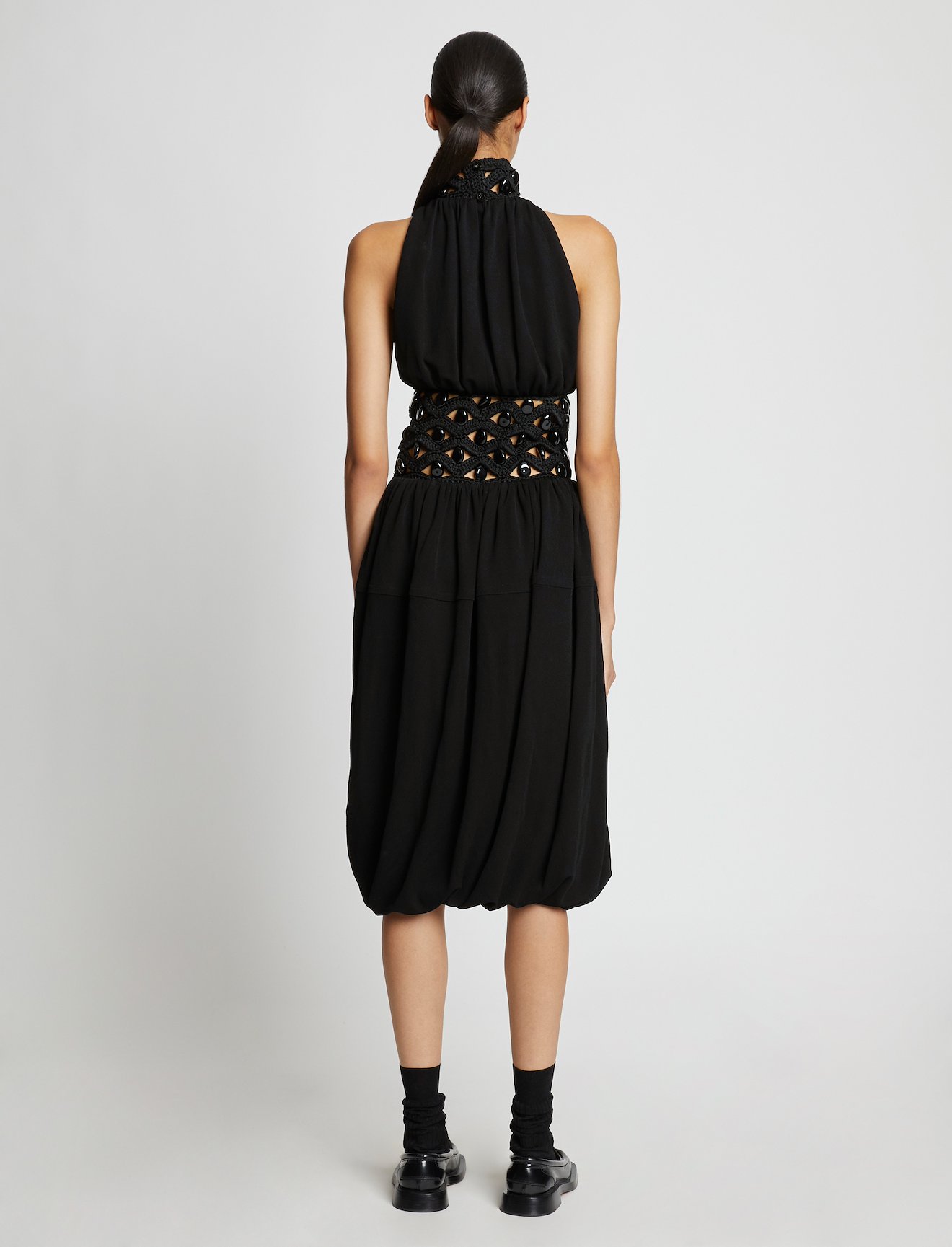 Crepe Jersey Crochet Waist Dress #2