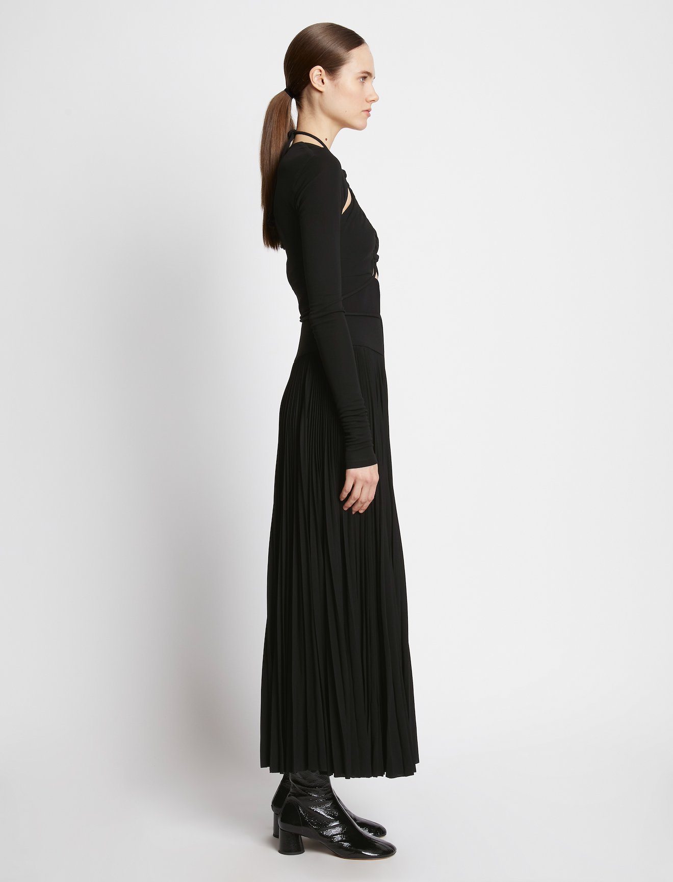 Pleated Matte Jersey Halter Dress #1