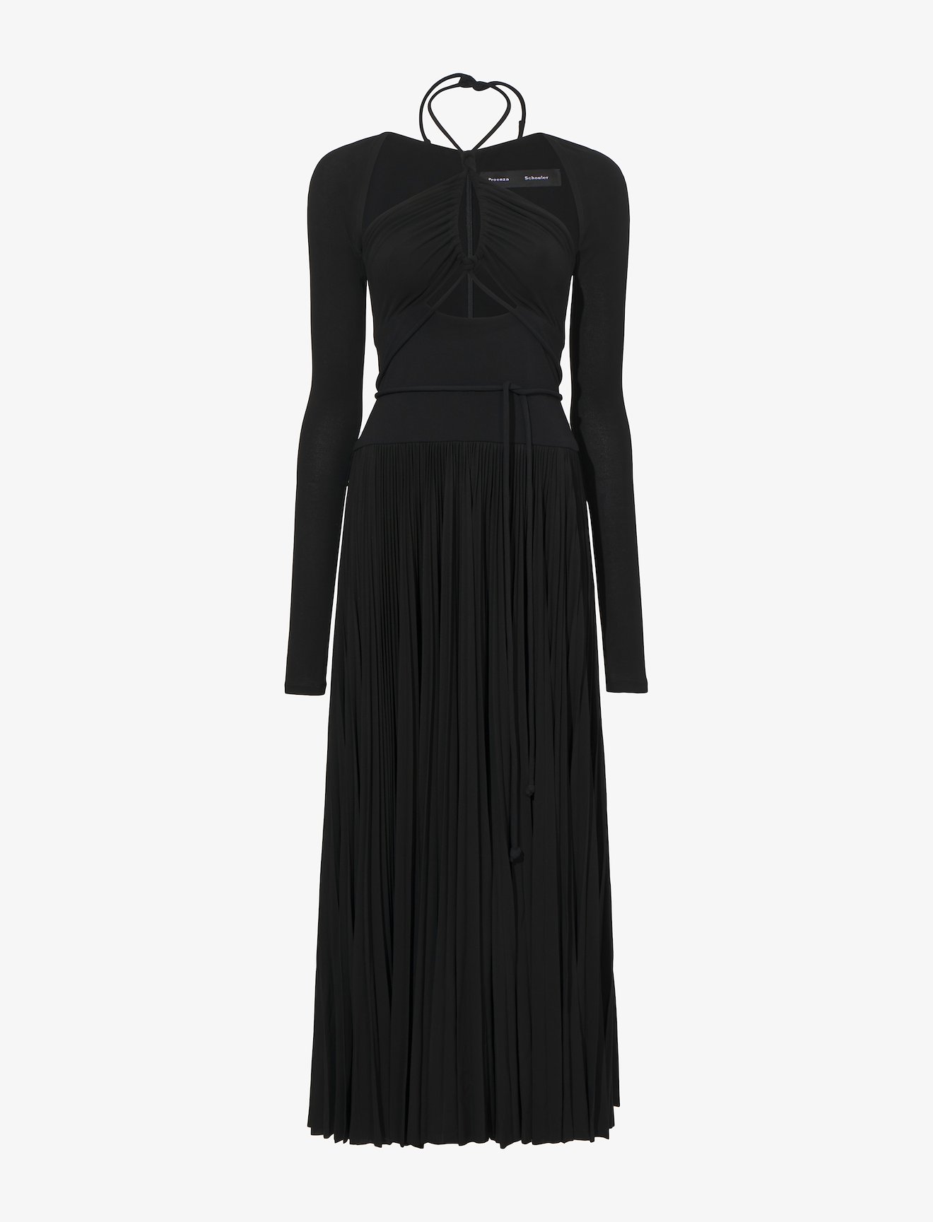 Pleated Matte Jersey Halter Dress #4
