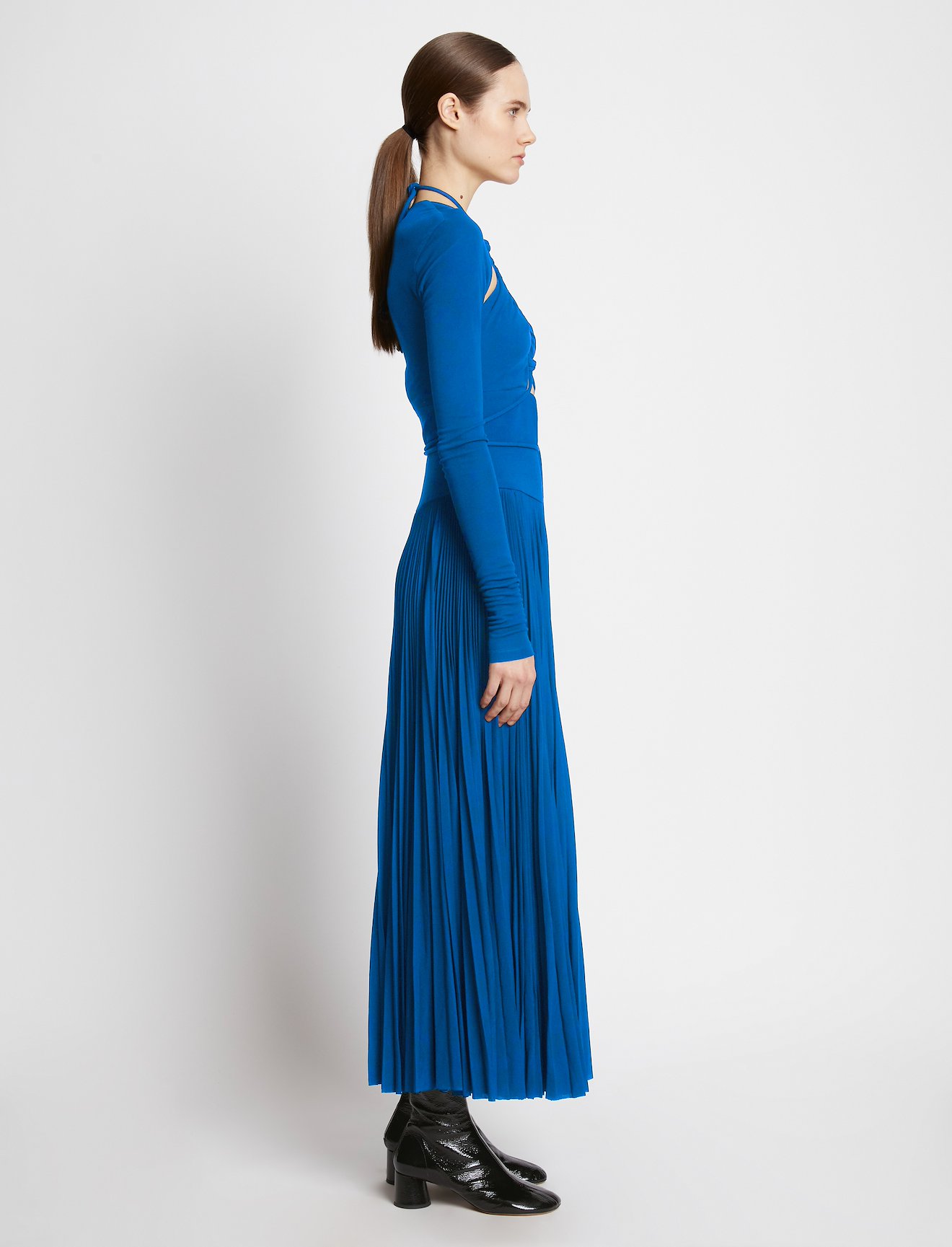 Pleated Matte Jersey Halter Dress #1
