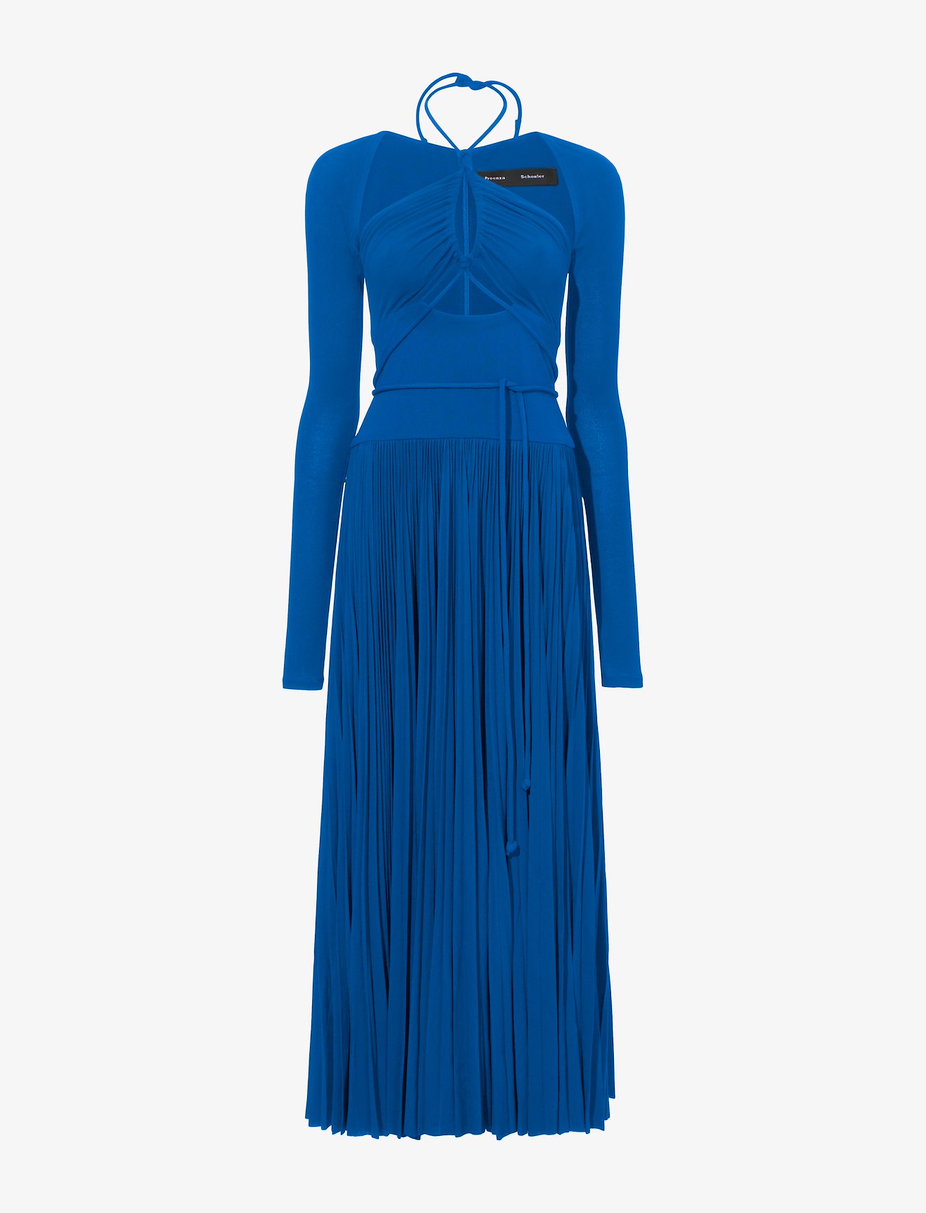 Pleated Matte Jersey Halter Dress #4