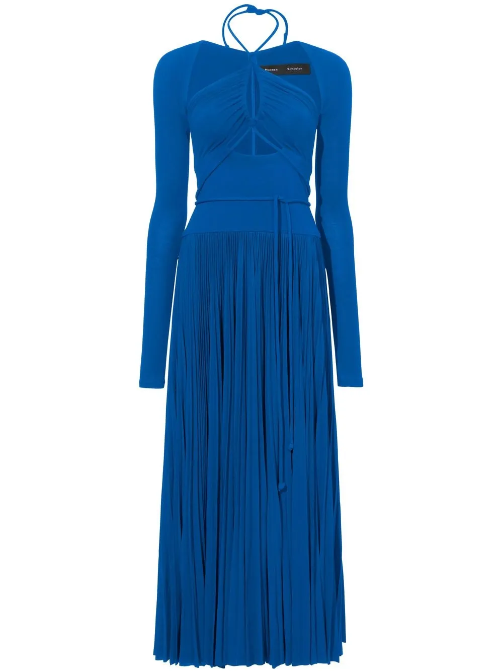 

Proenza Schouler pleated halterneck jersey dress - Blue
