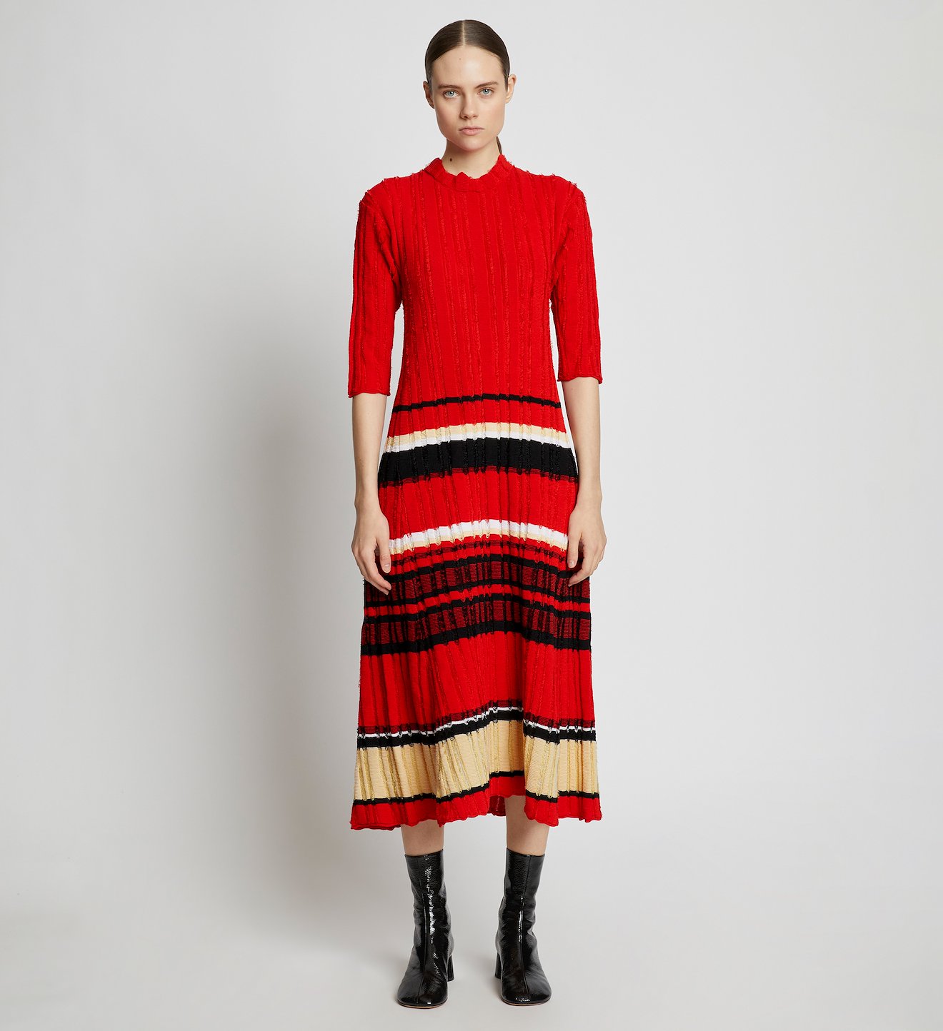 Striped Fil Coupe Knit Dress