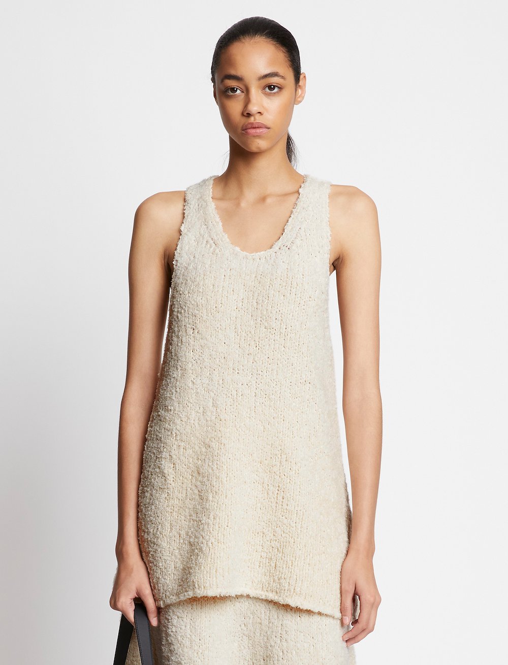 Frayed Cotton Knit Tank
