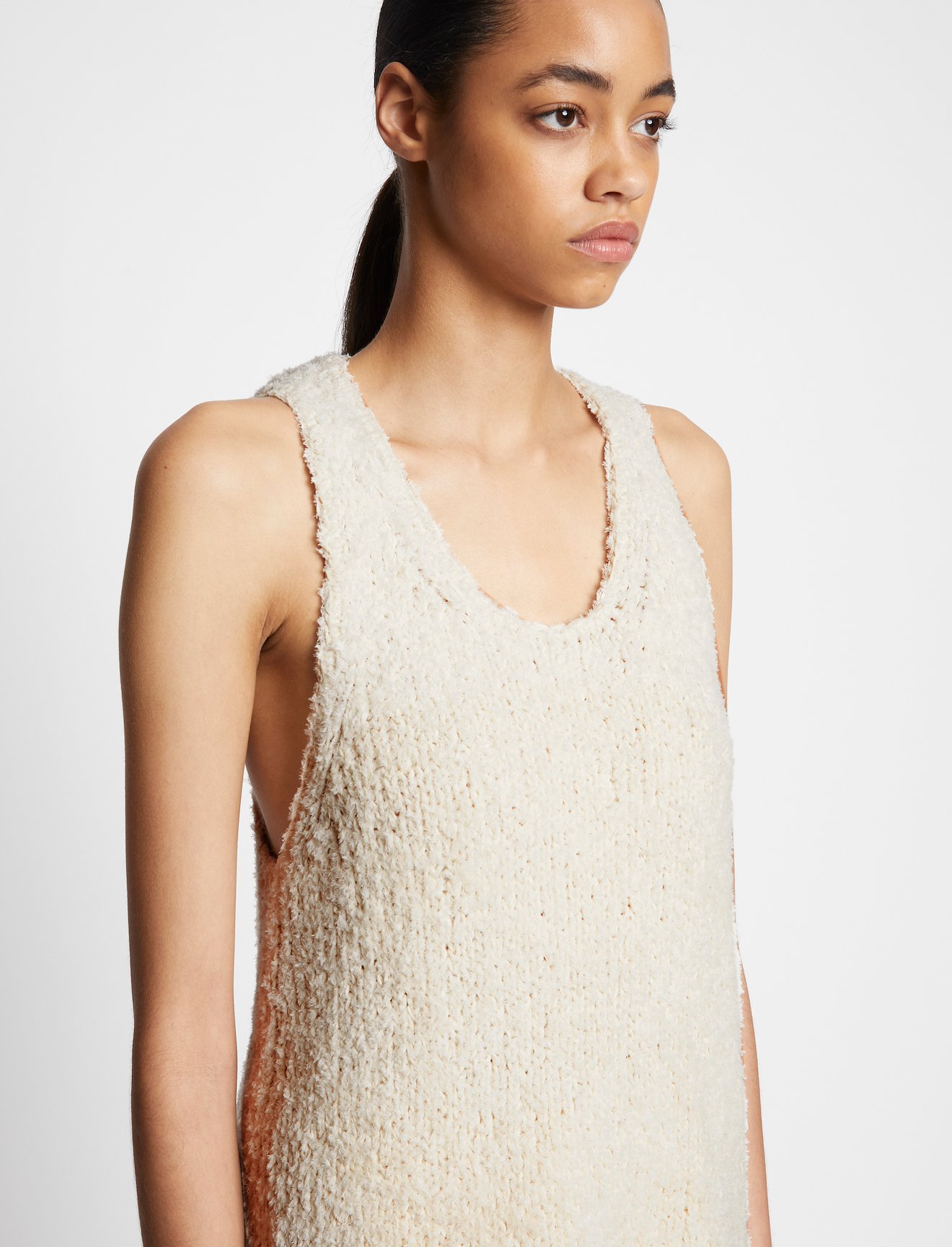 Frayed Cotton Knit Tank #4