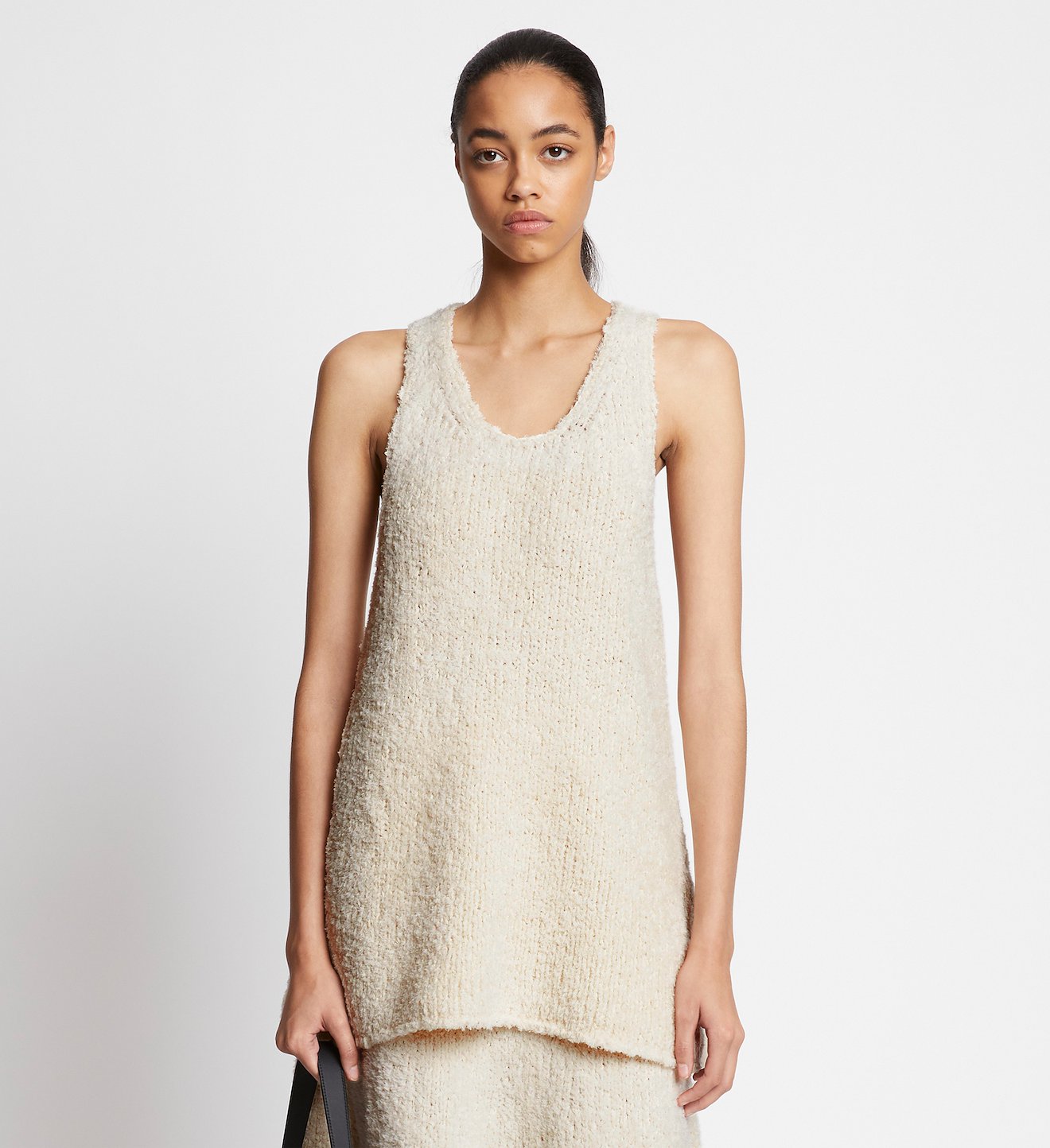 Frayed Cotton Knit Tank