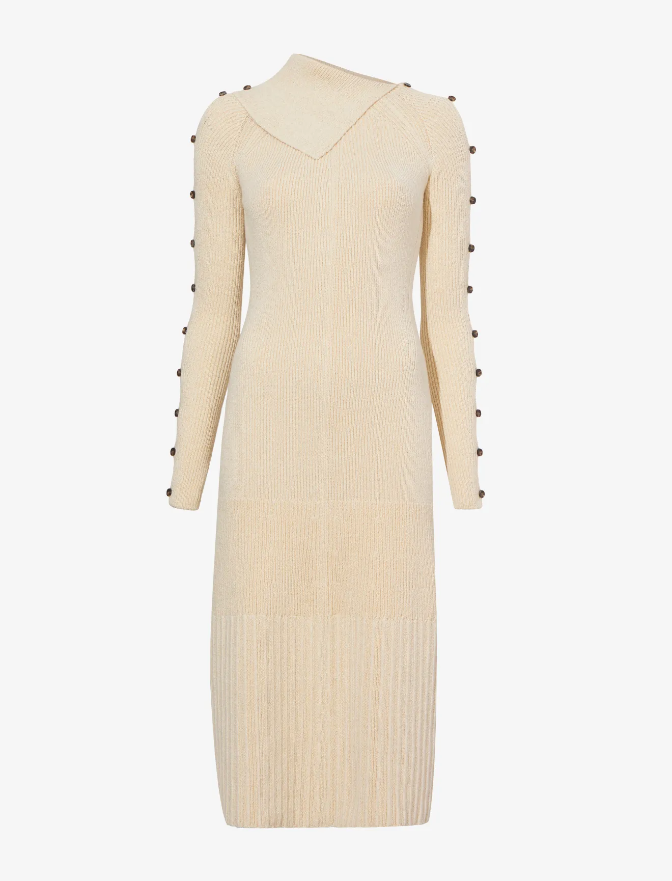 Cotton Rib Knit Dress in neutrals | Proenza Schouler