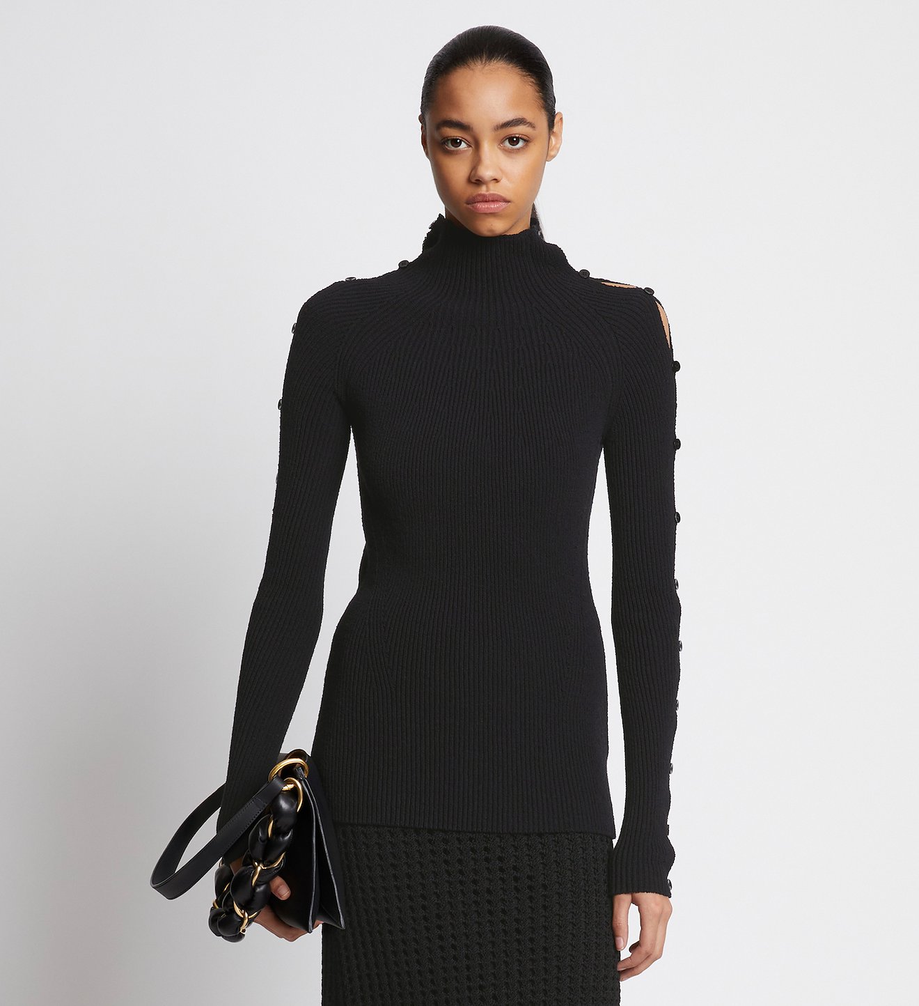 Cotton Rib Turtleneck Sweater