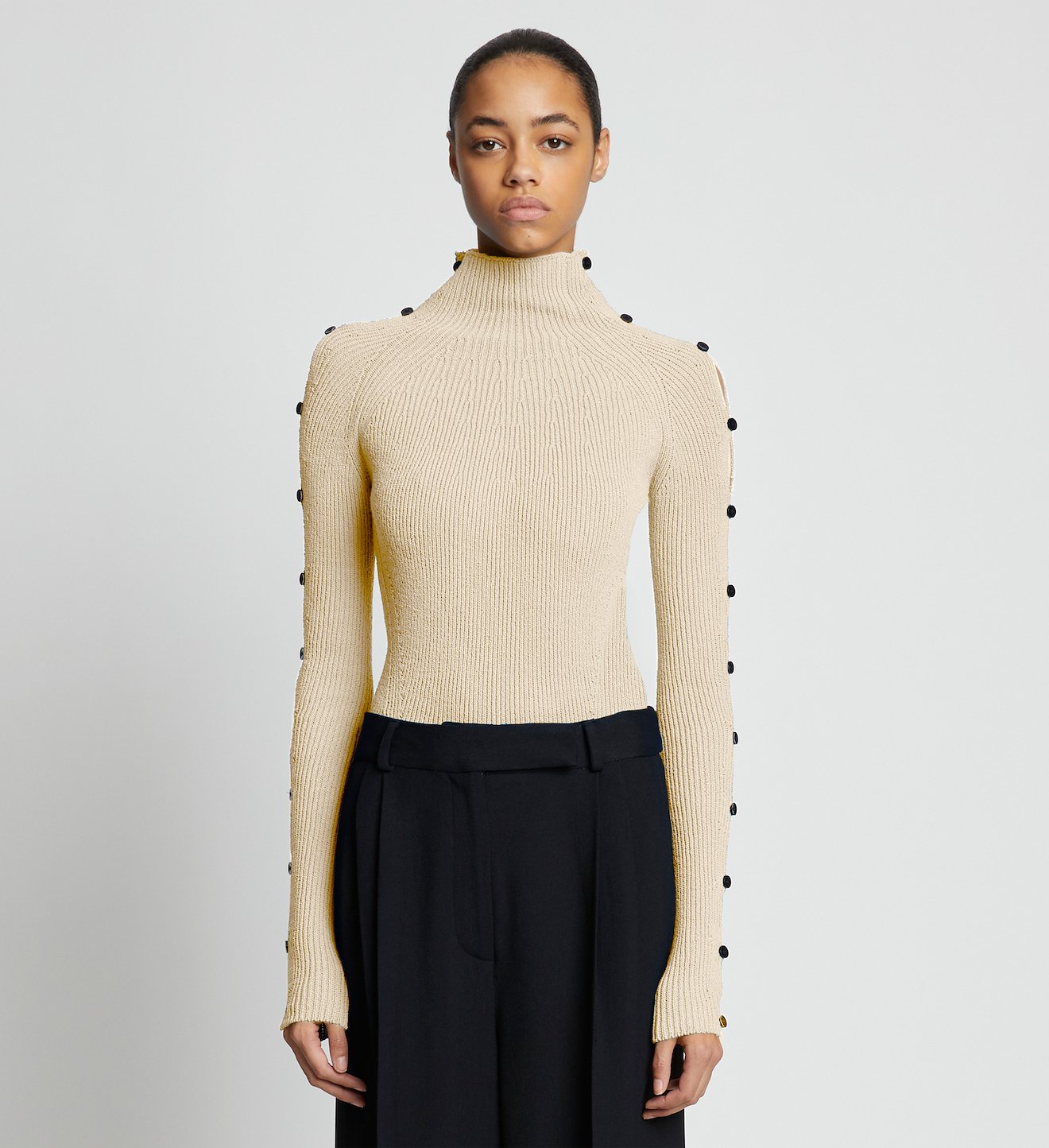 Cotton Rib Turtleneck Sweater