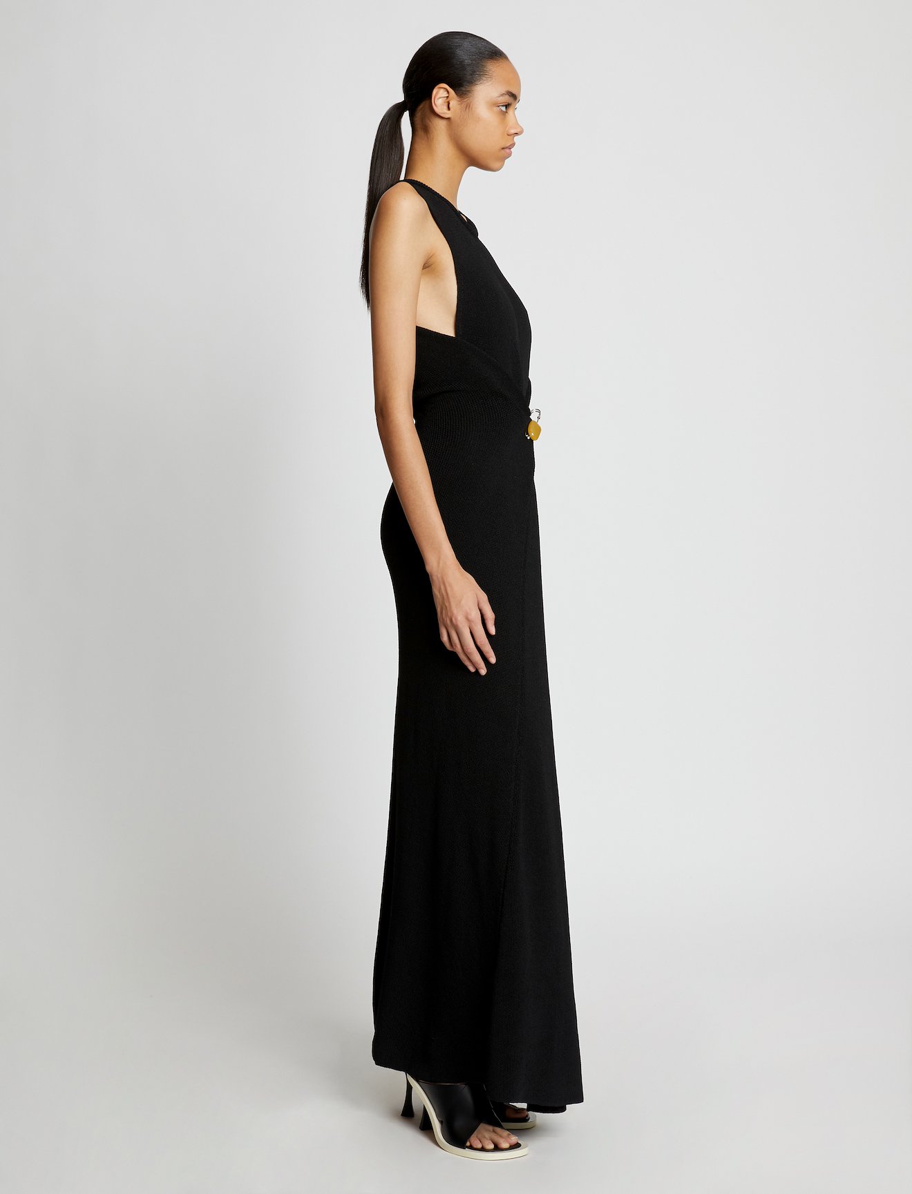 Twist Back Viscose Crepe Knit Dress #1