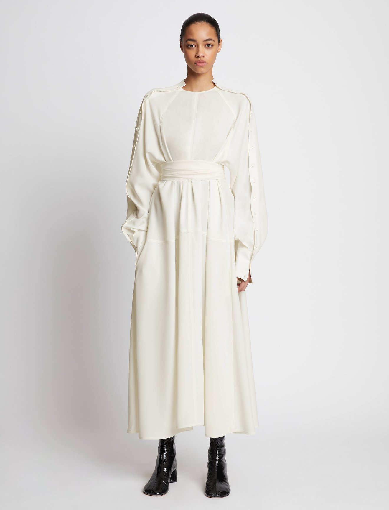 Lightweight Crepe Belted Dress #1