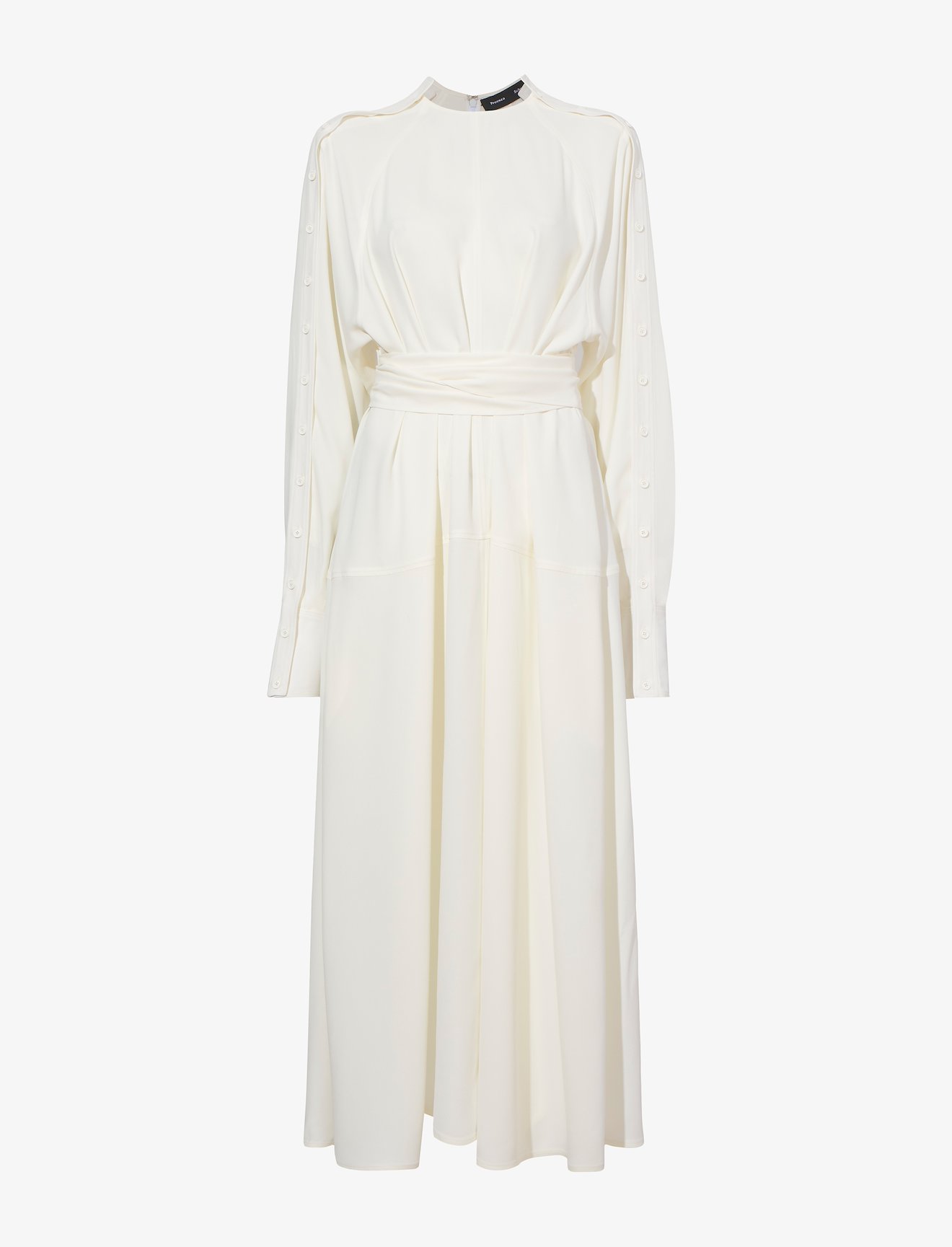 Lightweight Crepe Belted Dress in white | Proenza Schouler