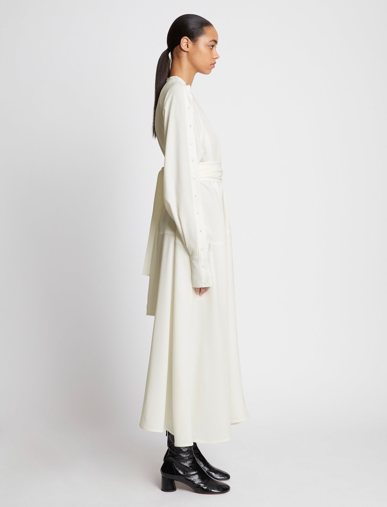 Lightweight Crepe Belted Dress #2