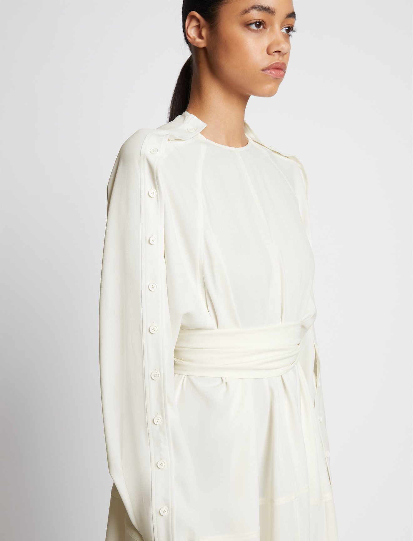 Lightweight Crepe Belted Dress #4
