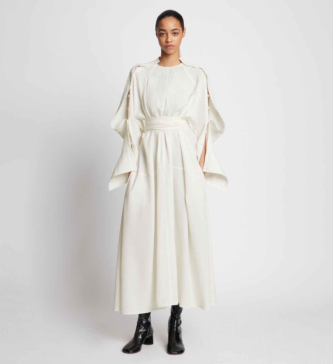 Lightweight Crepe Belted Dress