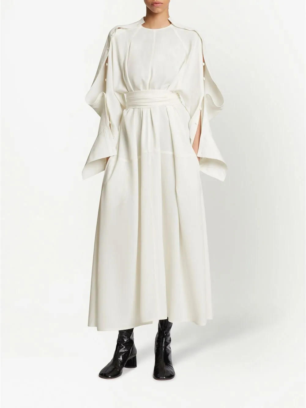 Proenza Schouler Midi-jurk met knoopdetail - Wit