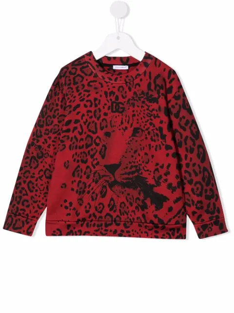 Dolce & Gabbana Kids leopard-print long-sleeve T-shirt