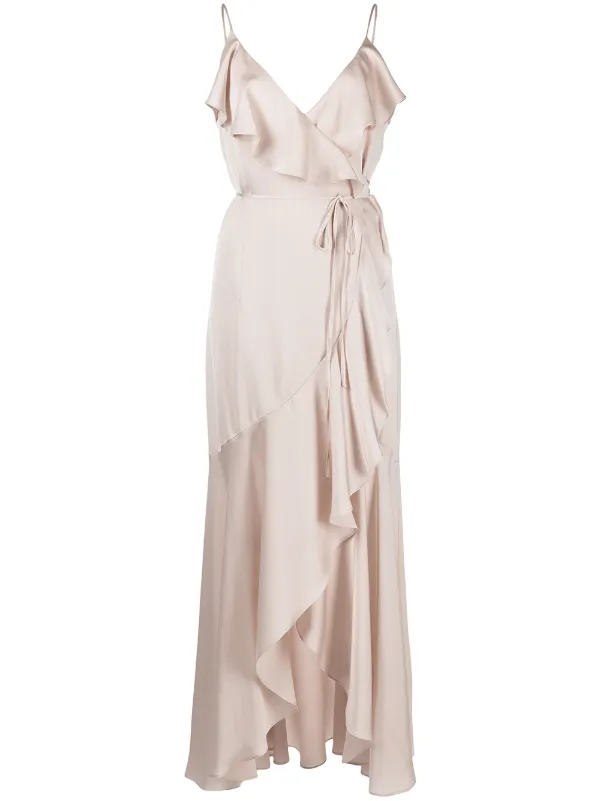 shona joy bias frill wrap dress