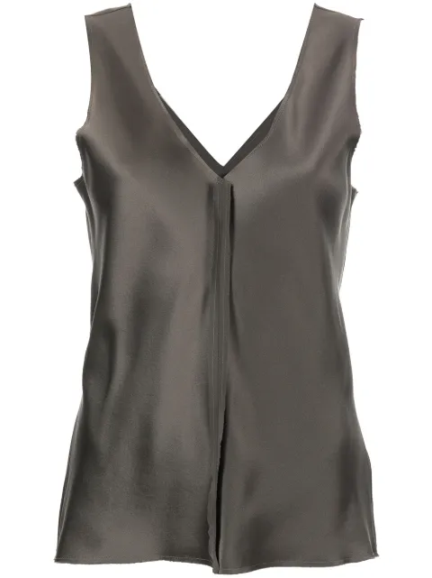 VOZ silk raw-edge tank top