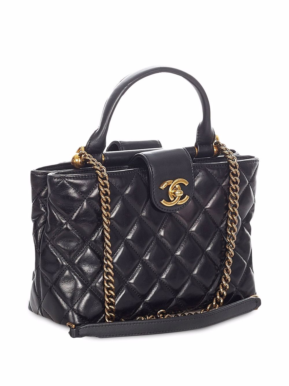 фото Chanel pre-owned стеганая сумка 2017-го года с логотипом cc