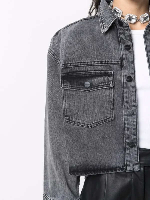 Shop REMAIN acid-wash denim jacket with 