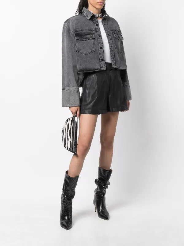 Shop REMAIN acid-wash denim jacket with 