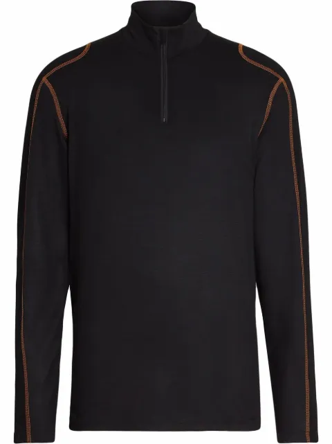 Zegna contrast-stitching wool long-sleeved top