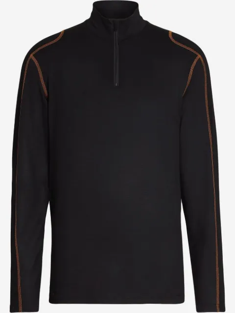 Zegna contrast-stitching wool long-sleeved top