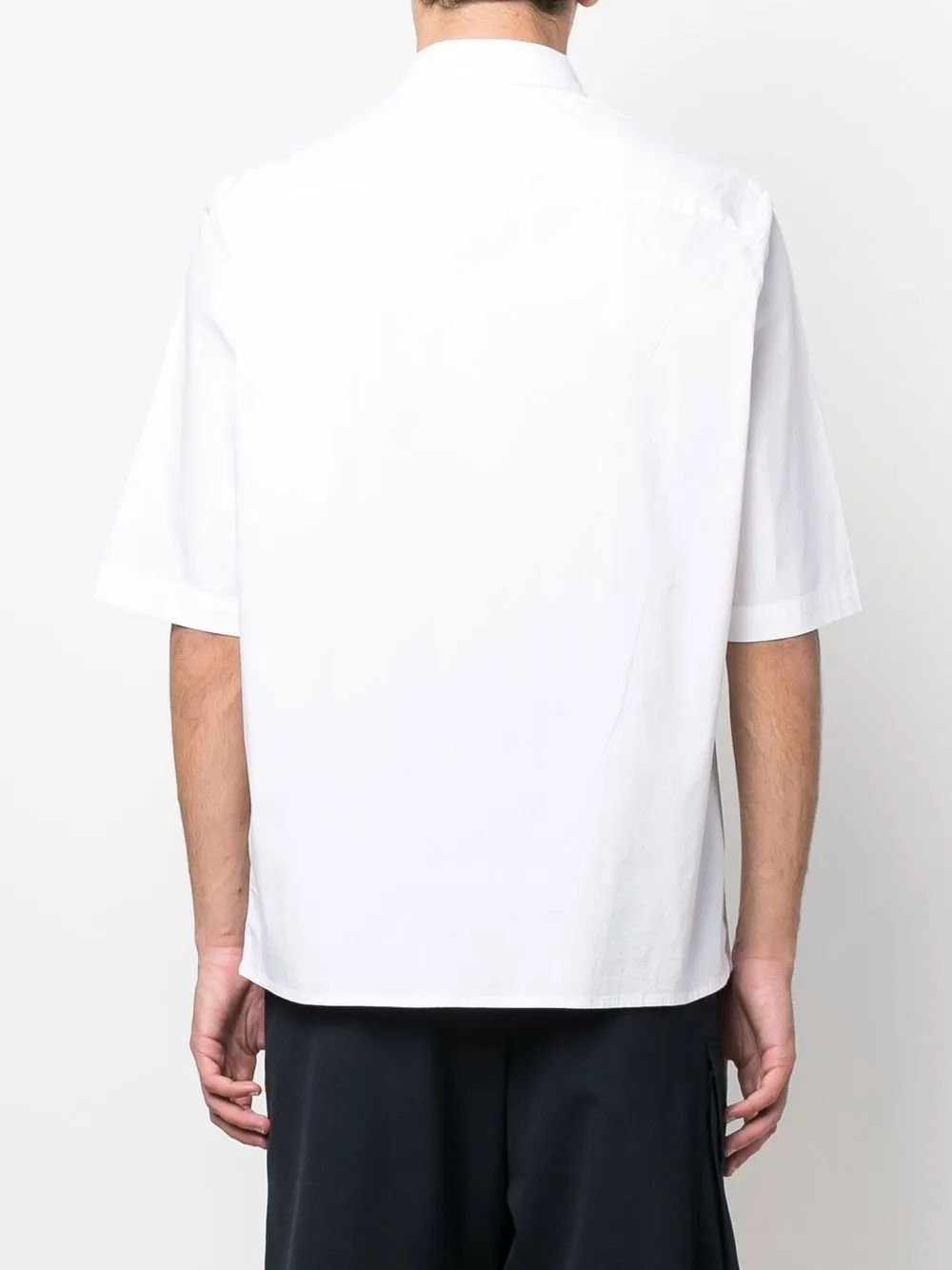 Shop Calvin Klein Short-sleeve Stretch-cotton Shirt In White