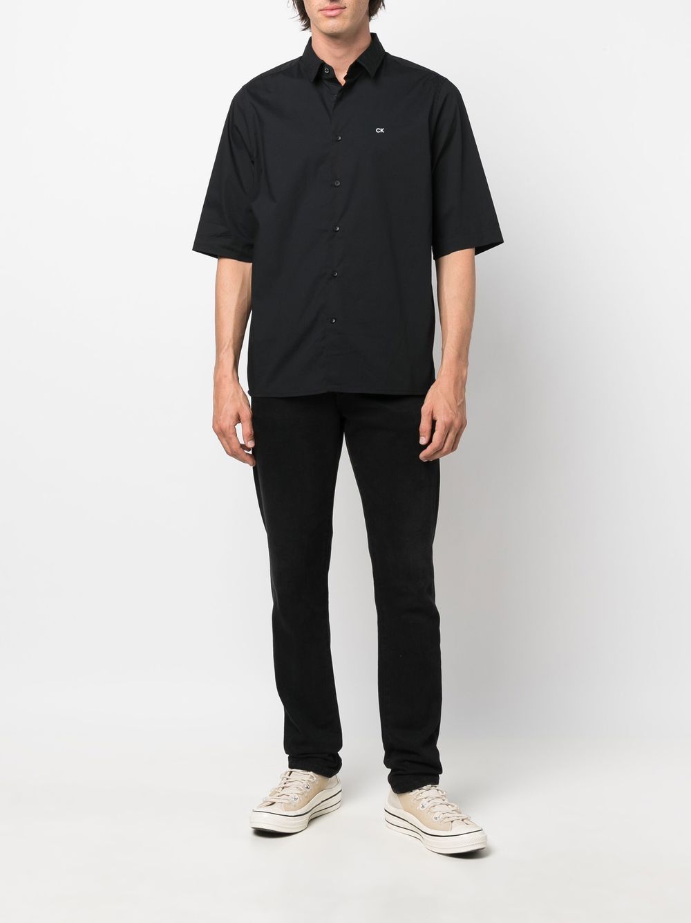 Calvin Klein Overhemd met korte mouwen Zwart
