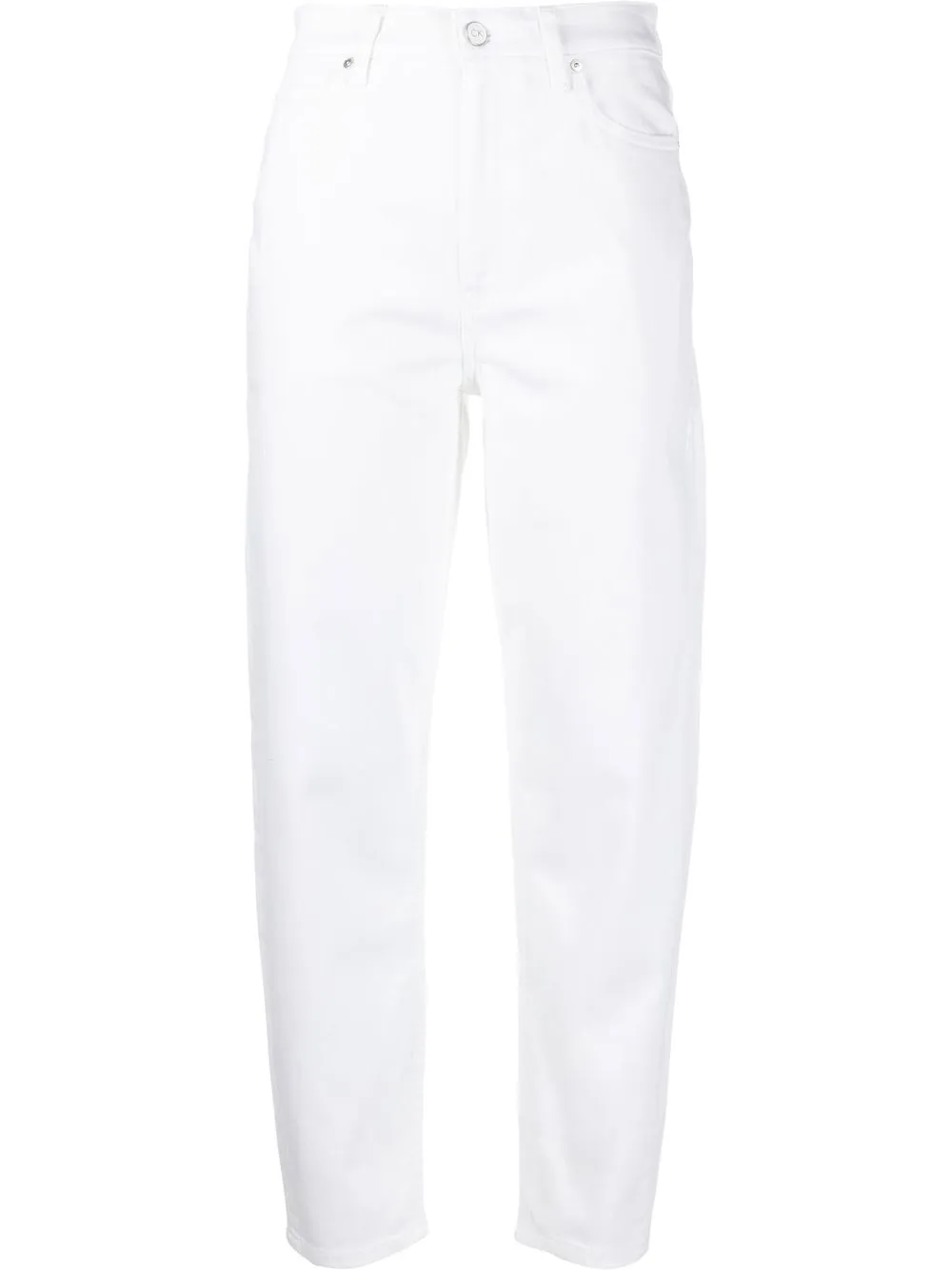 

Calvin Klein pantalones rectos con tiro alto - Blanco