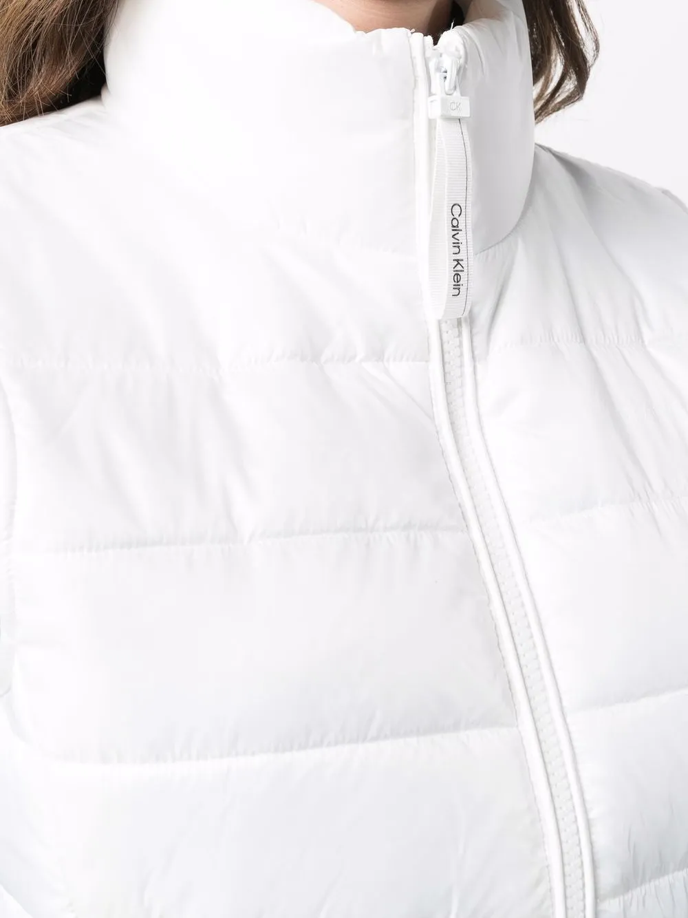 high-shine padded gilet jacket 
