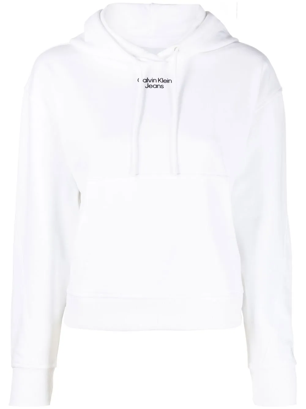 

Calvin Klein Jeans logo-print cotton hoodie - White