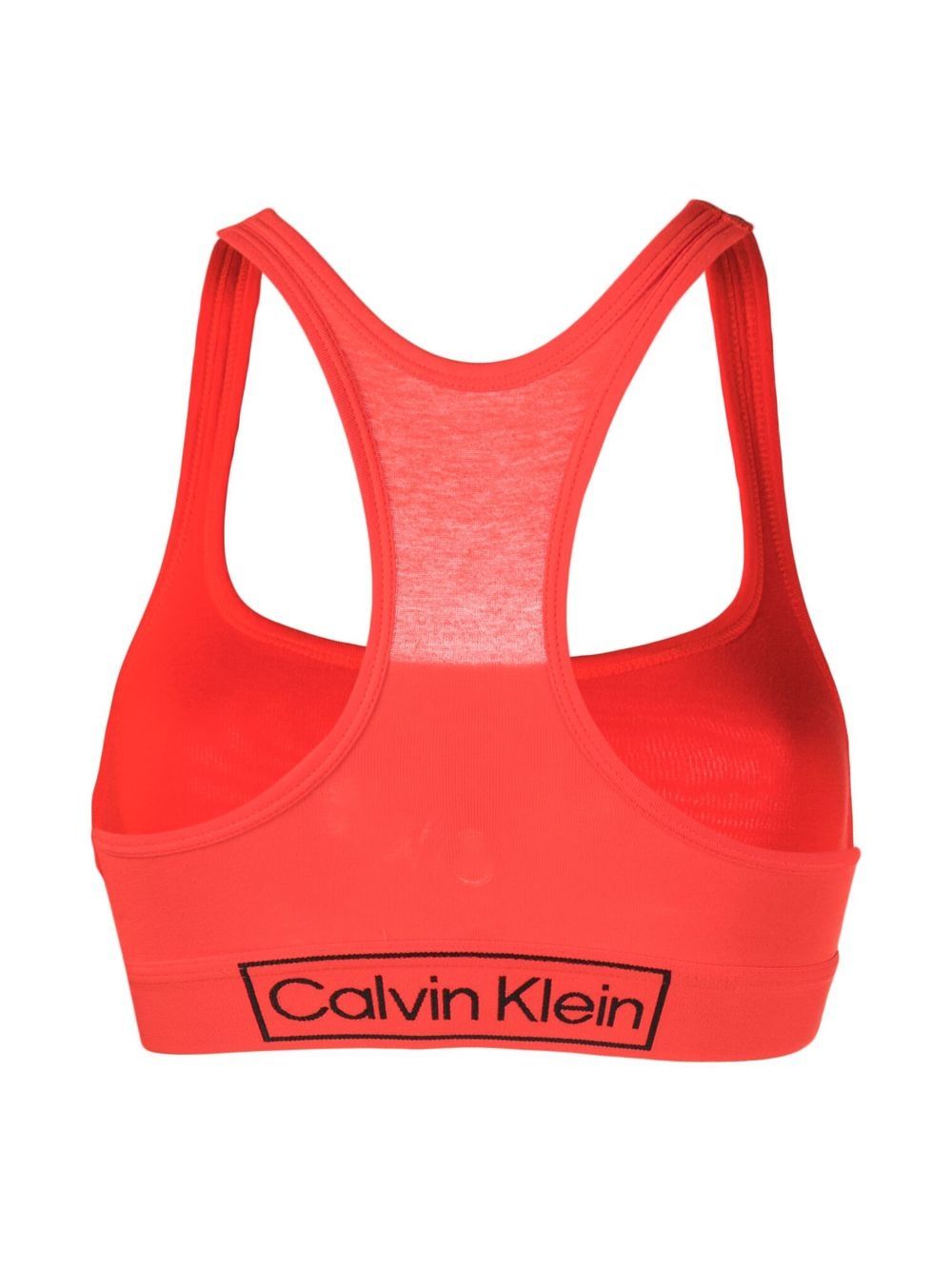 Shop Calvin Klein Logo-underband Detail Bralette In Red