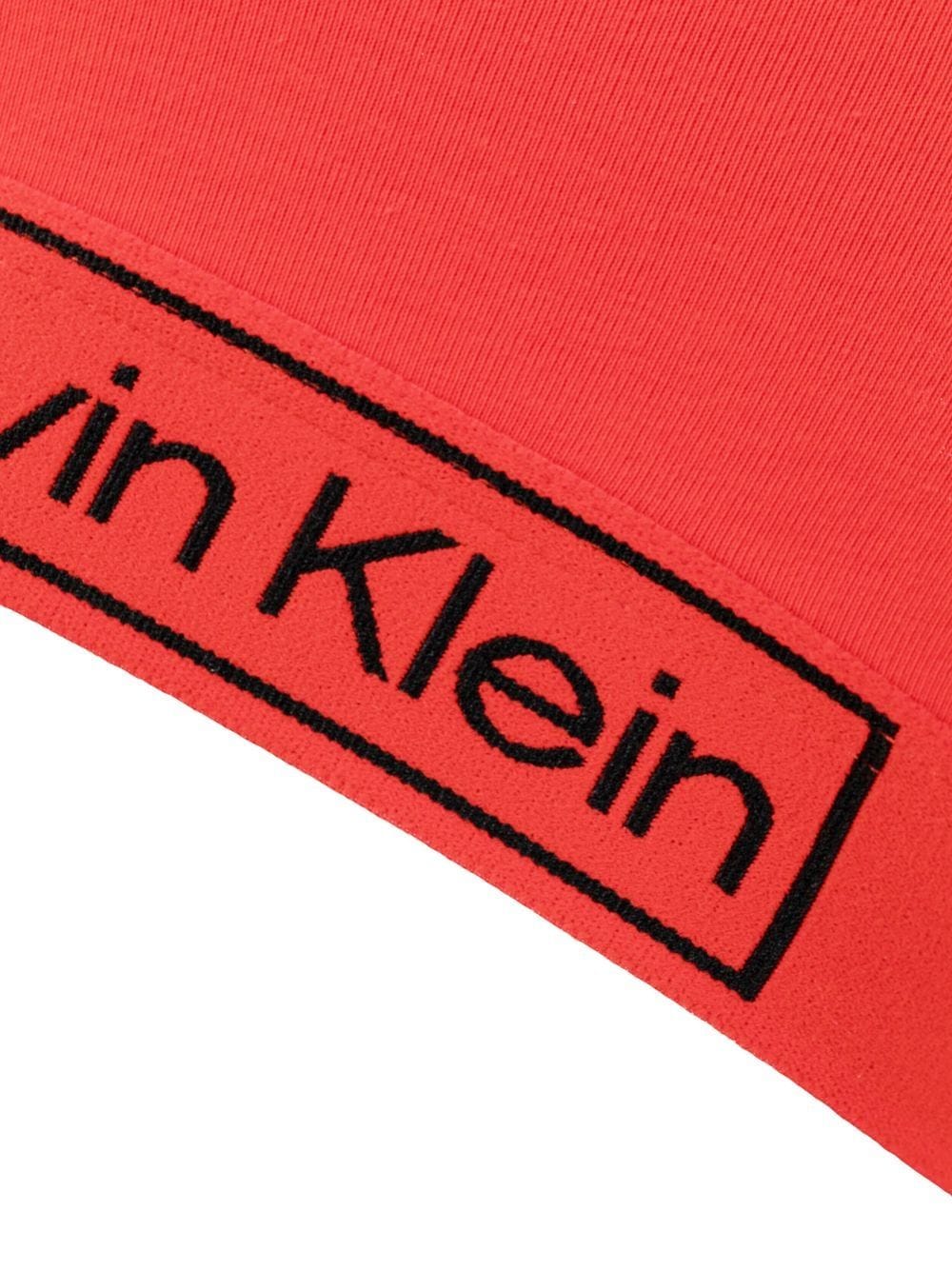 Shop Calvin Klein Logo-underband Detail Bralette In Red