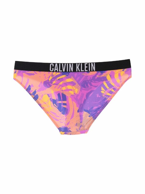 Calvin Klein botanical-print logo-waist Bikini Briefs - Farfetch
