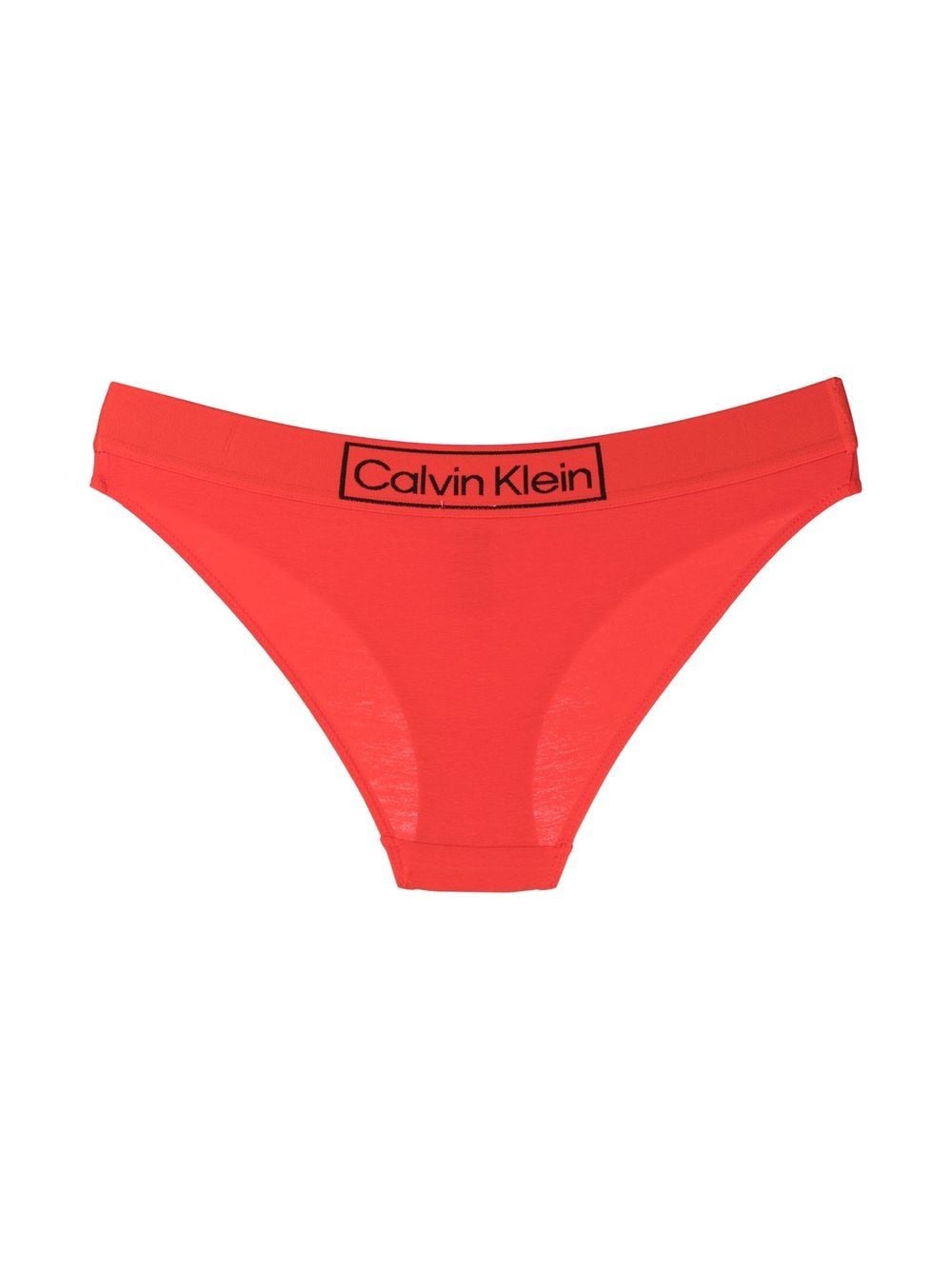 Shop Calvin Klein Logo-waistband Detail Bikini Bottoms In Rot