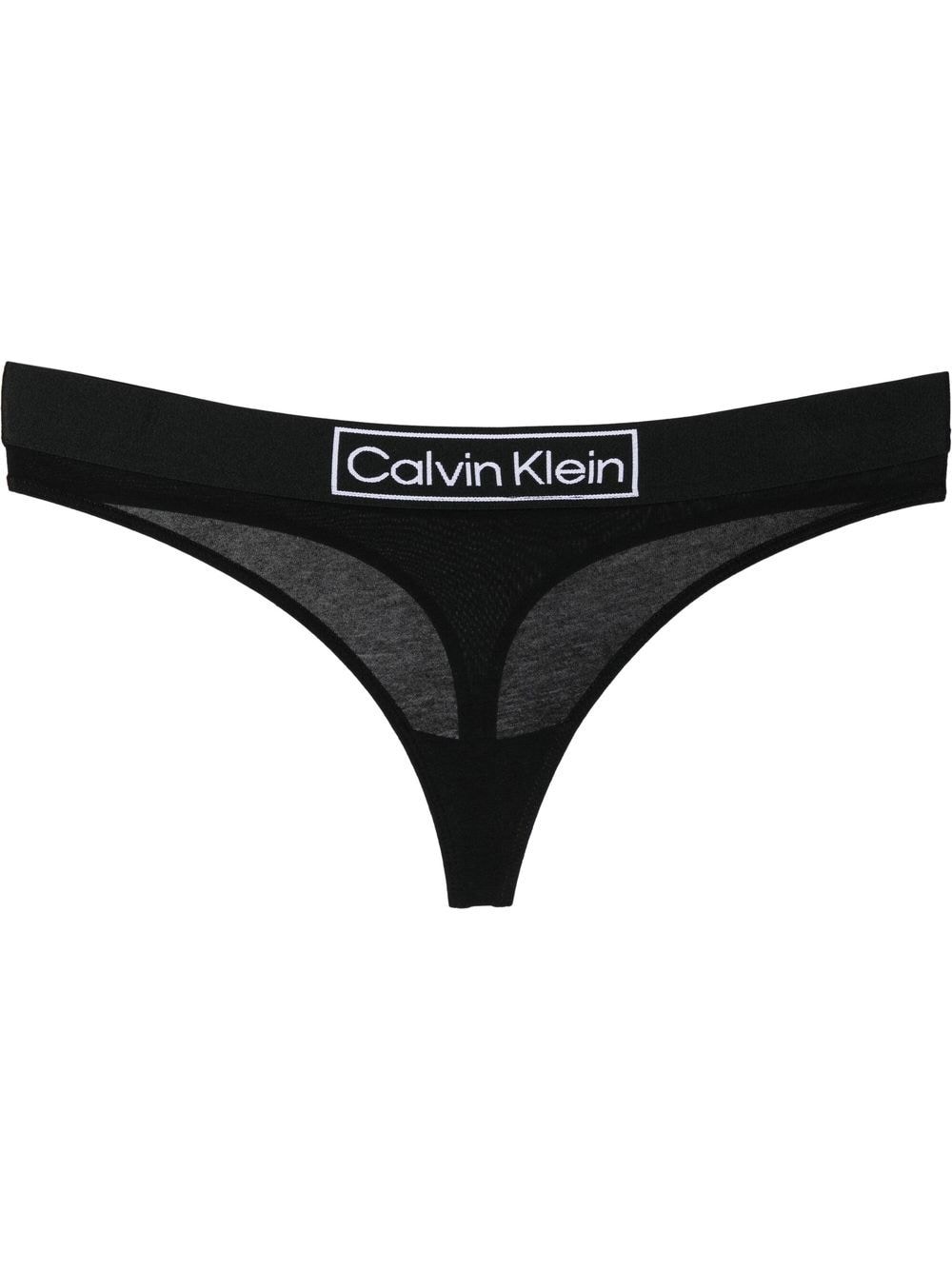 

Calvin Klein tanga con logo en la pretina - Negro