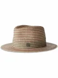 Maison Michel Andre striped linen-blend fedora - Neutrals