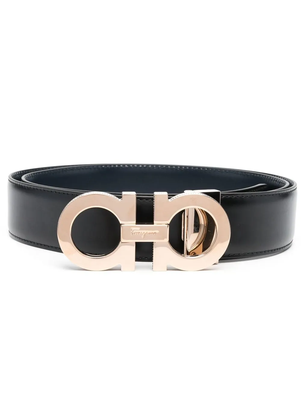 

Ferragamo Gancini-buckle leather belt - Black