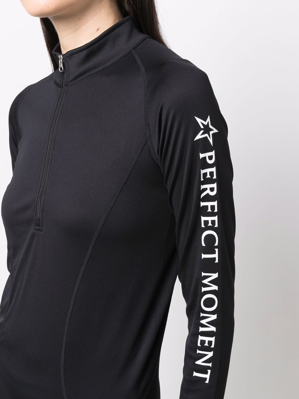 Shop Perfect Moment Back-seam Thermal Top In Black