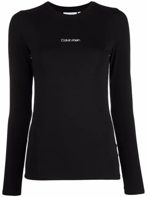 Calvin Klein logo-print long-sleeve T-shirt 