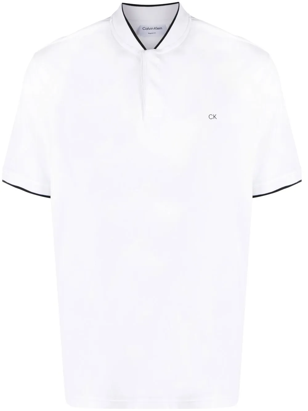 

Calvin Klein playera tipo polo sin cuello - Blanco