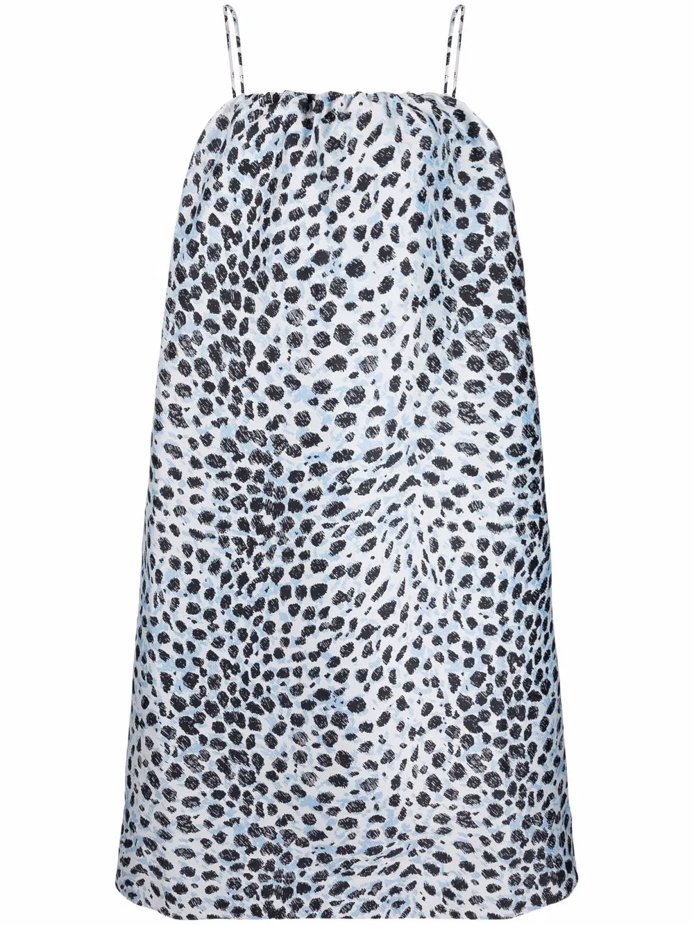 

GANNI animal-print jacquard midi dress - Blue
