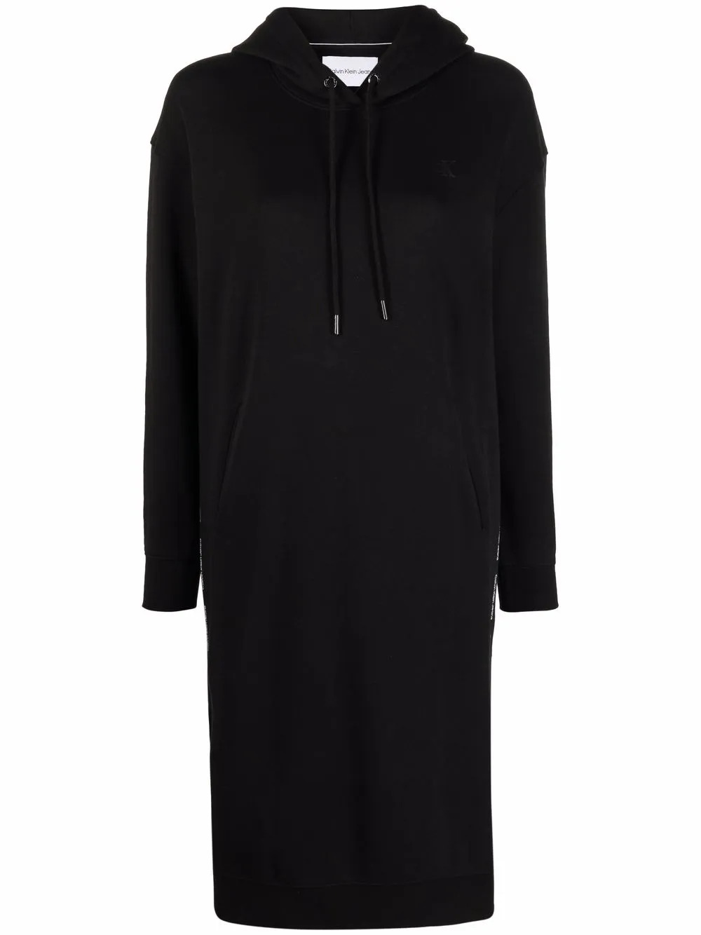 

Calvin Klein Jeans side logo-print hooded dress - Black